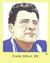 1990 Little Simon Hall of Fame Sticker Set #59 Frank Gifford Front