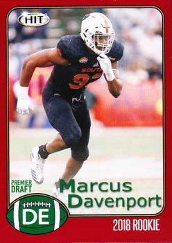 2018 SAGE HIT - Red #90 Marcus Davenport Front