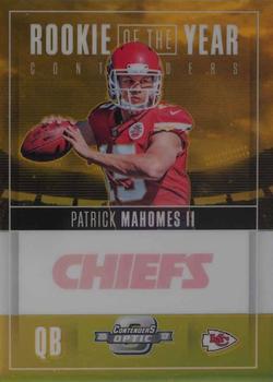 2017 Panini Contenders Optic - Rookie of the Year Contenders Gold #ROY-3 Patrick Mahomes II Front