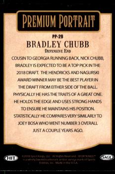 2018 SAGE HIT - Premium Portrait #PP-29 Bradley Chubb Back