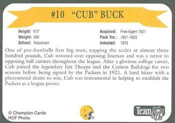 1992 Green Bay Packer Hall of Fame #7 Cub Buck Back