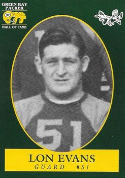 1992 Green Bay Packer Hall of Fame #24 Lon Evans Front