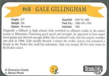1992 Green Bay Packer Hall of Fame #75 Gale Gillingham Back