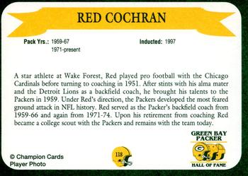 1992 Green Bay Packer Hall of Fame #118 Red Cochran Back