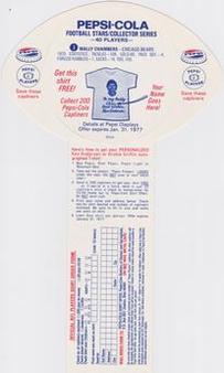 1976 Pepsi Discs #3 Wally Chambers Back