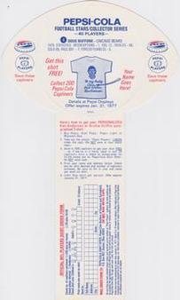 1976 Pepsi Discs #4 Doug Buffone Back