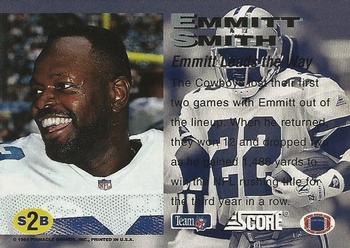 1994 Pinnacle/Score Super Bowl XXVIII Card Show #S2B Emmitt Smith Back