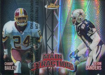1999 Finest - Main Attractions Right Side Refractors #MA1 Champ Bailey / Deion Sanders Front