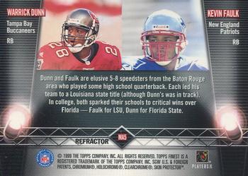 1999 Finest - Main Attractions Right Side Refractors #MA5 Kevin Faulk / Warrick Dunn Back