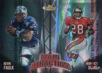 1999 Finest - Main Attractions Right Side Refractors #MA5 Kevin Faulk / Warrick Dunn Front