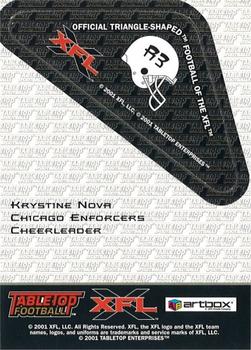2001 ArtBox XFL Tabletop - Refractors #R3 Krystine Nova Back