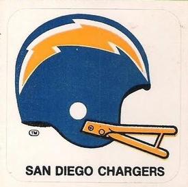 1978 Kellogg's NFL Helmet Stickers #24 San Diego Chargers Front