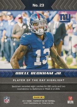2017 Panini Player of the Day #23 Odell Beckham Jr. Back