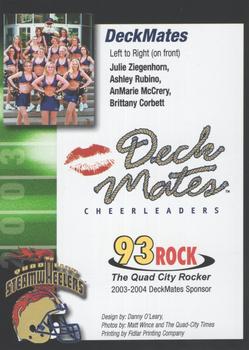 2003 Quad City Steamwheelers (AF2) #33 Julie Ziegenhorn / Ashley Rubino / AnMarie McCrery / Brittany Corbett Back