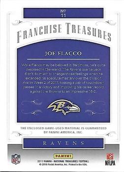 2017 Panini National Treasures - Franchise Treasures #11 Joe Flacco Back