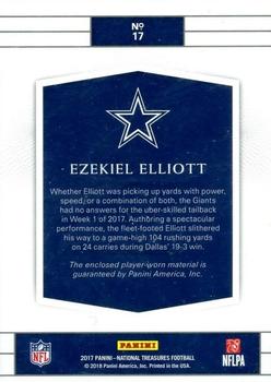2017 Panini National Treasures - NFL Shield #17 Ezekiel Elliott Back