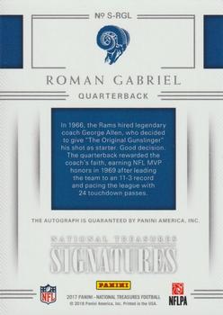 2017 Panini National Treasures - Signatures Holo Silver #S-RGL Roman Gabriel Back