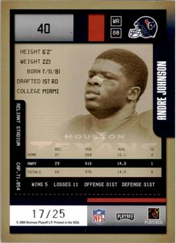 2004 Playoff Contenders - Hawaii 2005 #40 Andre Johnson Back