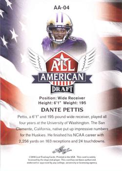 2018 Leaf Draft - All American #AA-04 Dante Pettis Back