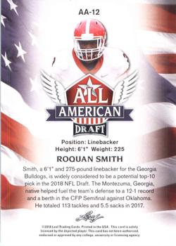 2018 Leaf Draft - All American #AA-12 Roquan Smith Back