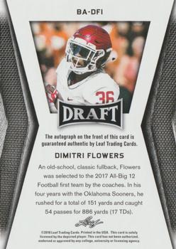 2018 Leaf Draft - Autographs #BA-DF1 Dimitri Flowers Back