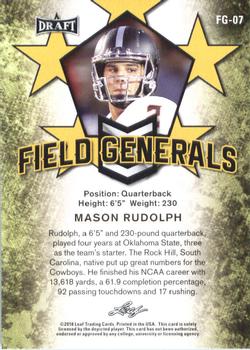 2018 Leaf Draft - Field Generals #FG-07 Mason Rudolph Back
