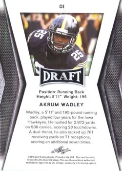 2018 Leaf Draft - Gold #01 Akrum Wadley Back