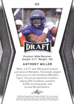 2018 Leaf Draft - Gold #03 Anthony Miller Back