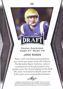 2018 Leaf Draft - Gold #32 Josh Rosen Back