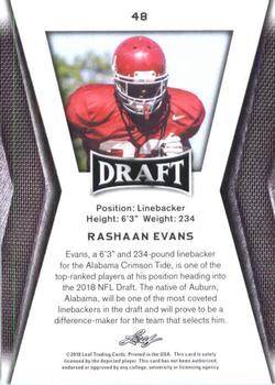 2018 Leaf Draft - Gold #48 Rashaan Evans Back