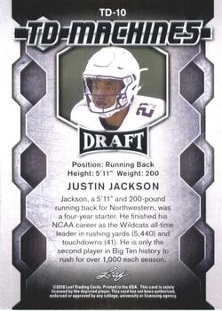 2018 Leaf Draft - TD Machines Gold #TD-10 Justin Jackson Back