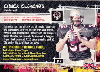2001 Topps XFL - Promos #P5 Chuck Clements Back