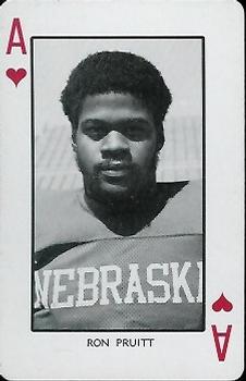 1974 Nebraska Cornhuskers Playing Cards #A♥ Ron Pruitt Front