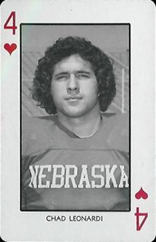 1974 Nebraska Cornhuskers Playing Cards #4♥ Chad Leonardi Front
