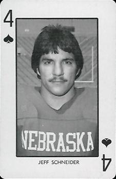 1974 Nebraska Cornhuskers Playing Cards #4♠ Jeff Schneider Front