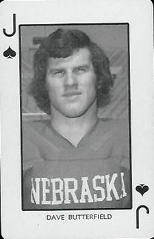 1974 Nebraska Cornhuskers Playing Cards #J♠ Dave Butterfield Front