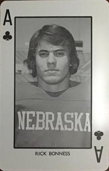 1974 Nebraska Cornhuskers Playing Cards - Red Backs #A♣ Rik Bonness Front