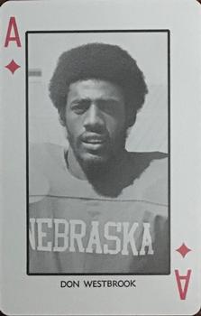 1974 Nebraska Cornhuskers Playing Cards - Red Backs #A♦ Don Westbrook Front