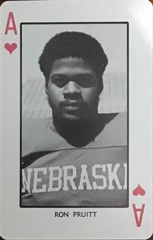 1974 Nebraska Cornhuskers Playing Cards - Red Backs #A♥ Ron Pruitt Front