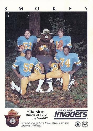 1984 Oakland Invaders (USFL) Smokey #5 Smokey Bear Front