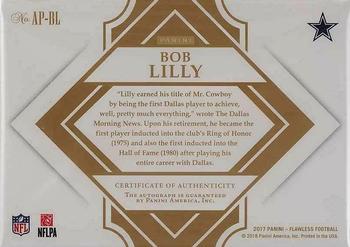 2017 Panini Flawless - All-Pro Ink Sapphire #AP-BL Bob Lilly Back