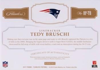 2017 Panini Flawless - Dual Patch Autographs #DP-TB Tedy Bruschi Back