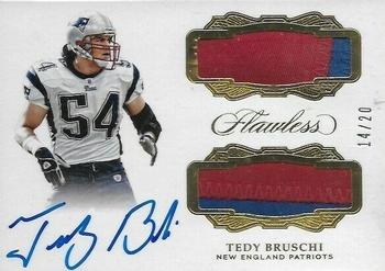 2017 Panini Flawless - Dual Patch Autographs #DP-TB Tedy Bruschi Front