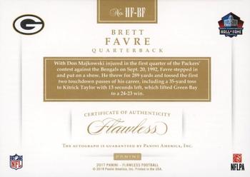 2017 Panini Flawless - Hall of Fame Autographs Emerald #HF-BF Brett Favre Back