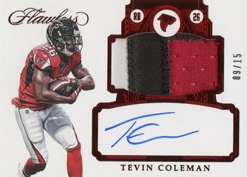 2017 Panini Flawless - Patch Autographs Ruby #PA-TC Tevin Coleman Front