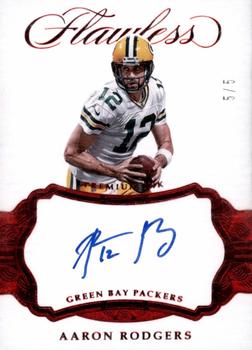 2017 Panini Flawless - Premium Ink Ruby #PI-AR Aaron Rodgers Front