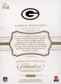 2017 Panini Flawless - Premium Ink Silver #PI-AR Aaron Rodgers Back