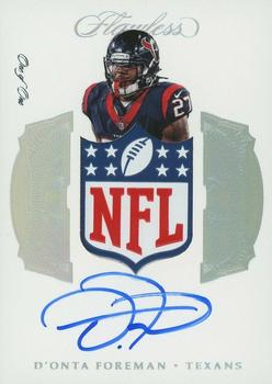 2017 Panini Flawless - Shield Signatures #SS-DF D'Onta Foreman Front