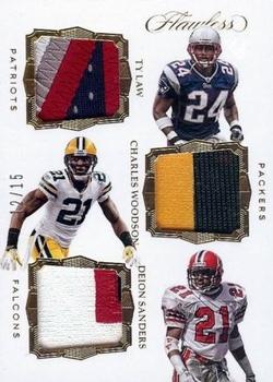 2017 Panini Flawless - Triple Patches #TP-LWS Charles Woodson / Deion Sanders / Ty Law Front
