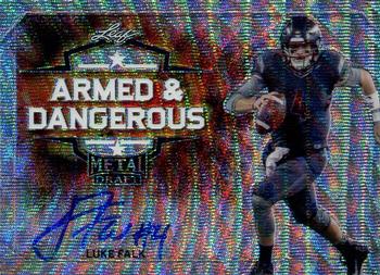 2018 Leaf Metal Draft - Armed and Dangerous Autographs Wave Silver #AD-LF1 Luke Falk Front